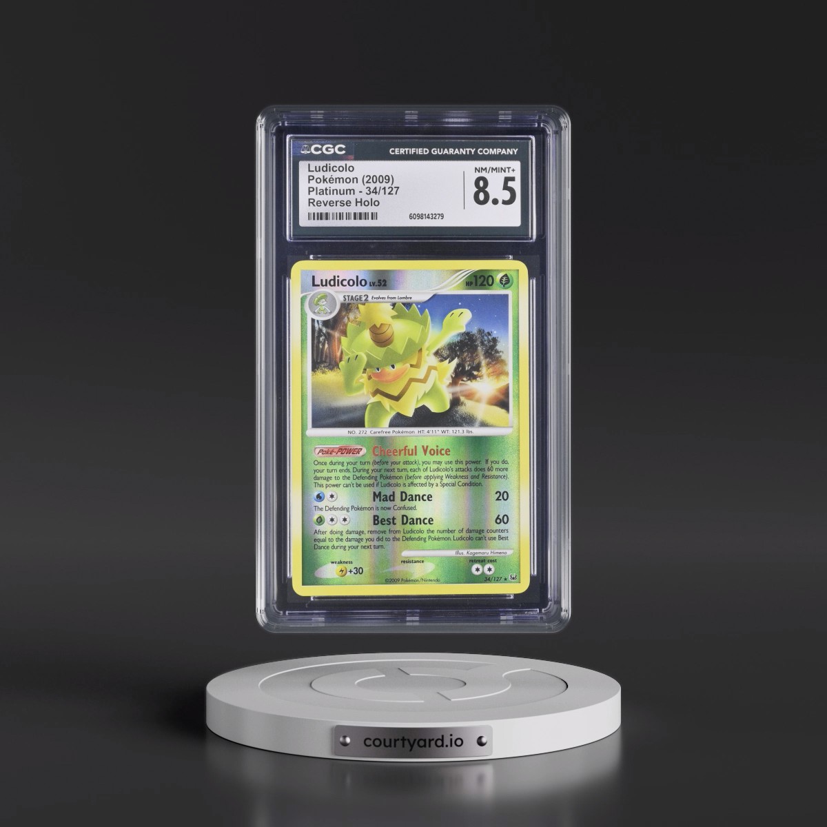 2009 Platinum #34/127 Ludicolo - Reverse Holo (CGC 8.5 NM-MT+)