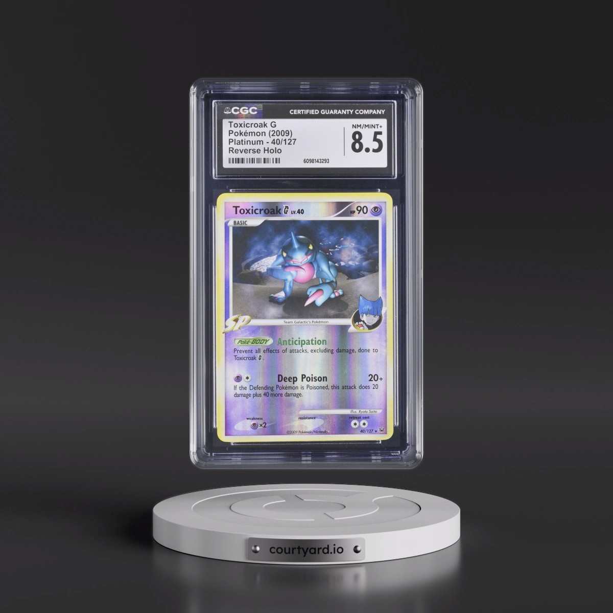 2009 Platinum #40/127 Toxicroak G - Reverse Holo (CGC 8.5 NM-MT+)