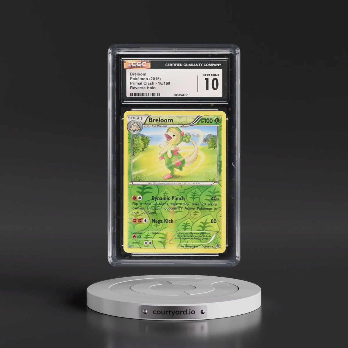 2015 Primal Clash #16/160 Breloom - Reverse Holo (CGC 10 GEM MINT)