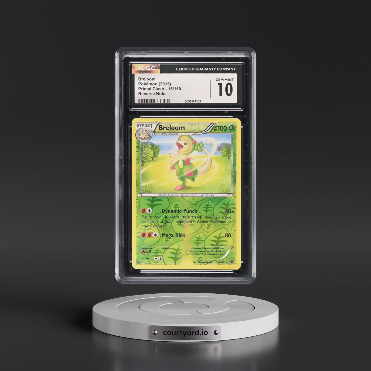 2015 Primal Clash #16/160 Breloom - Reverse Holo (CGC 10 GEM MINT)
