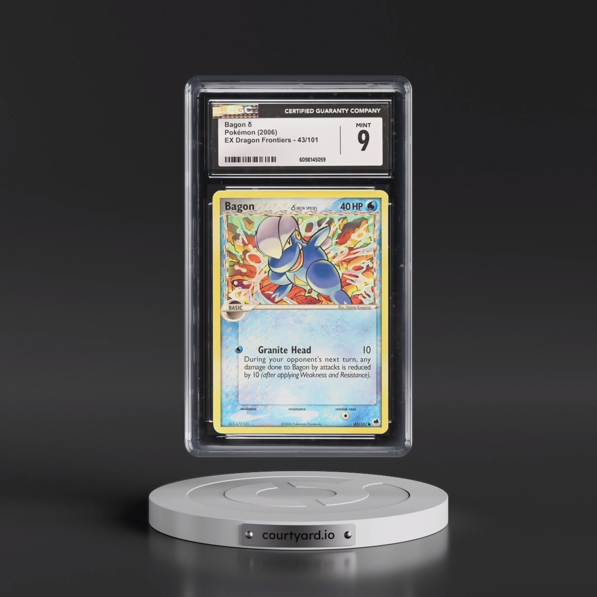 2006 EX Dragon Frontiers #43/101 Bagon δ (CGC 9 MINT)