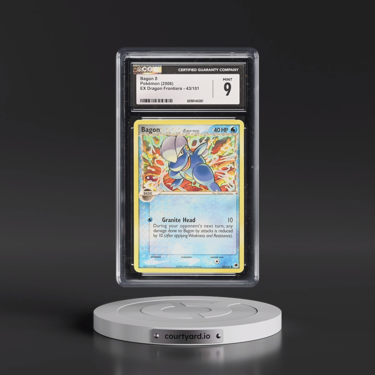 2006 EX Dragon Frontiers #43/101 Bagon δ (CGC 9 MINT)