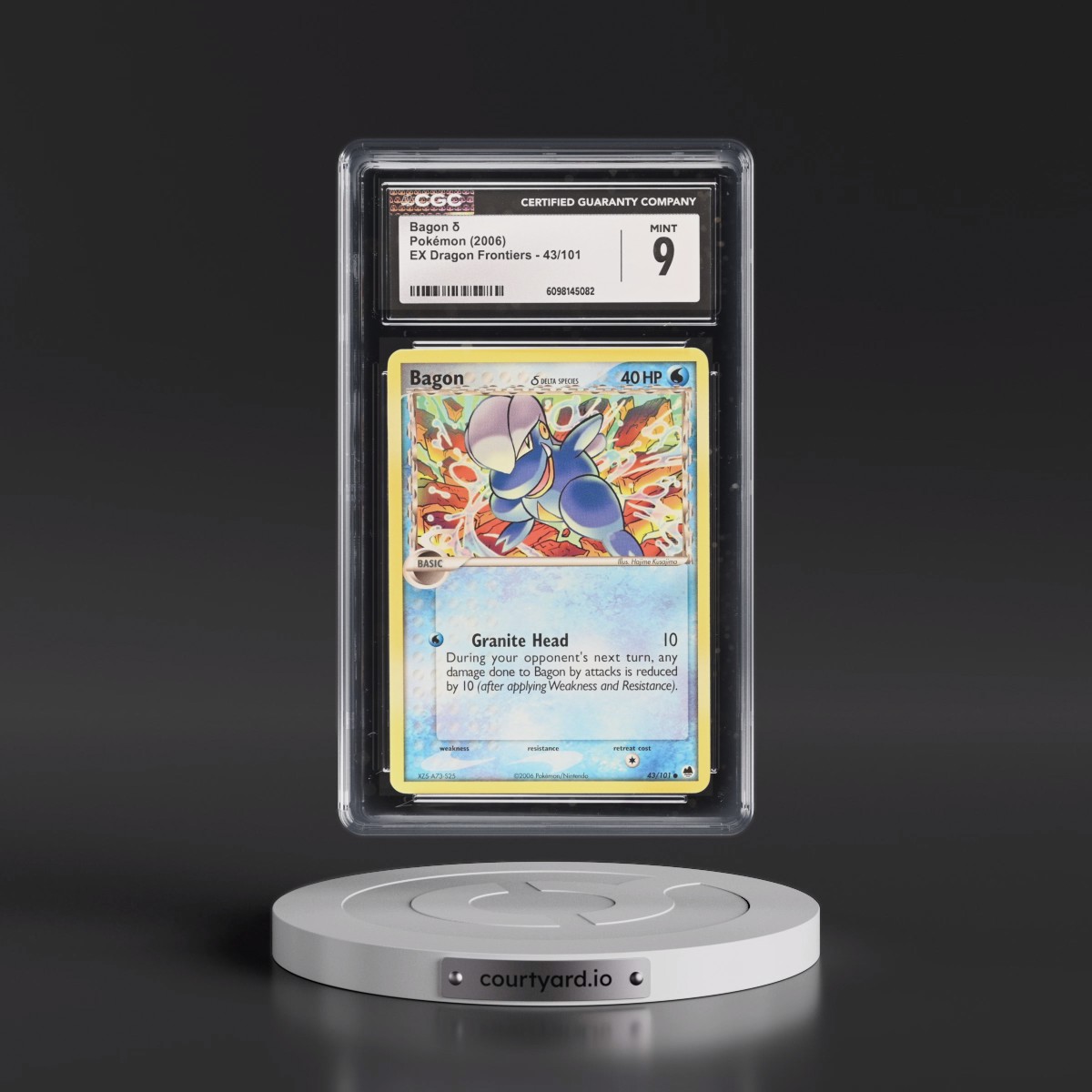2006 EX Dragon Frontiers #43/101 Bagon δ (CGC 9 MINT)