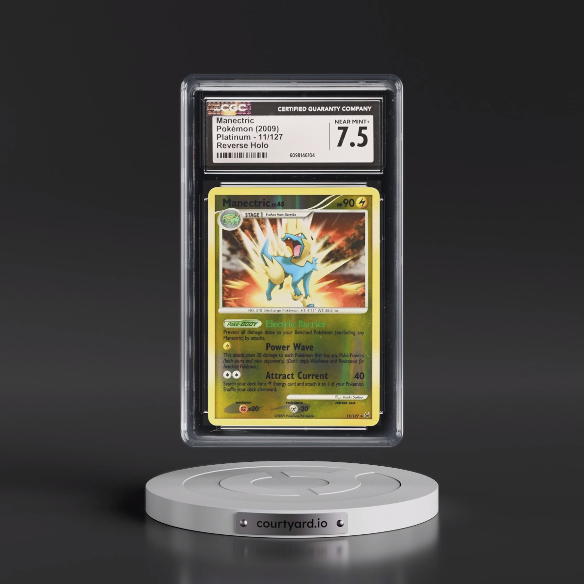 2009 Platinum #11/127 Manectric - Reverse Holo (CGC 7.5 NM+)