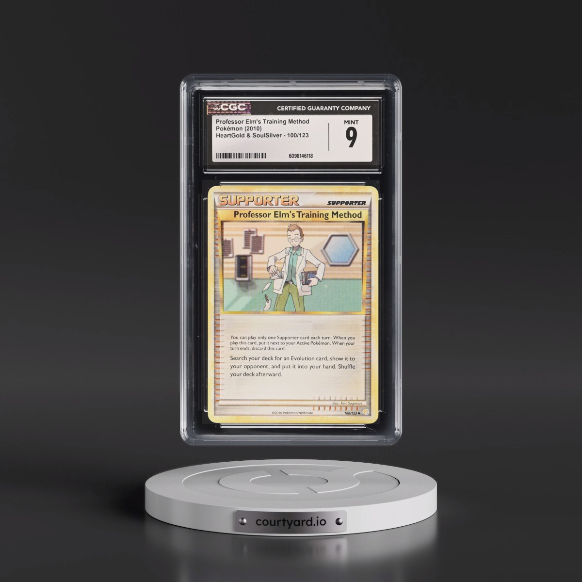 2010 HeartGold & SoulSilver #100/123 Professor Elm's Training Method (CGC 9 MINT)