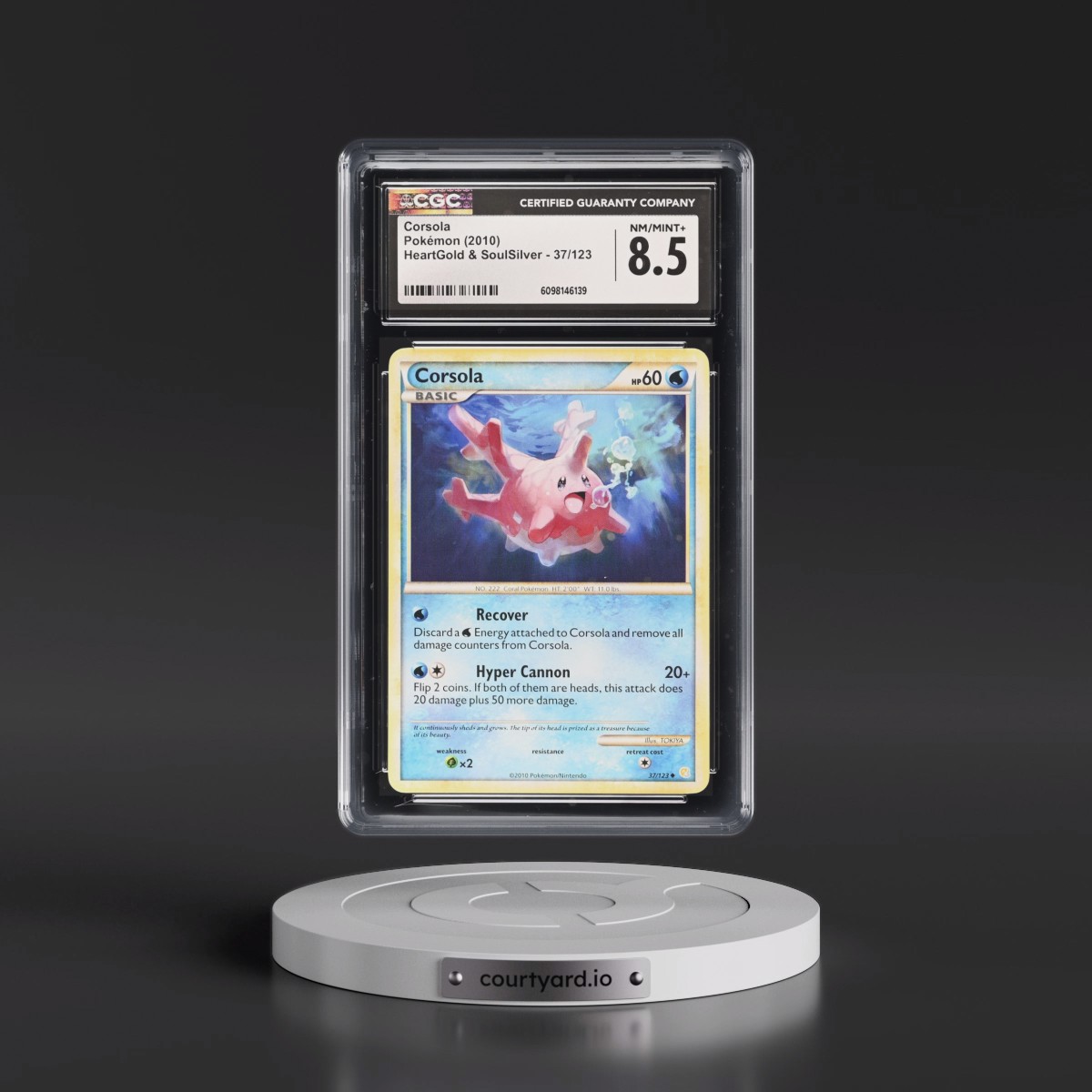 2010 HeartGold & SoulSilver #37/123 Corsola (CGC 8.5 NM-MT+)