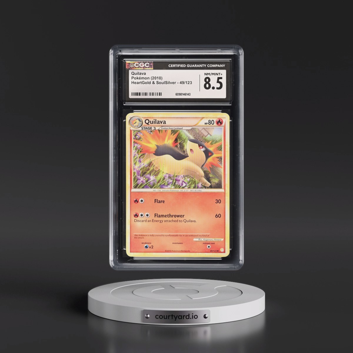 2010 HeartGold & SoulSilver #49/123 Quilava (CGC 8.5 NM-MT+)