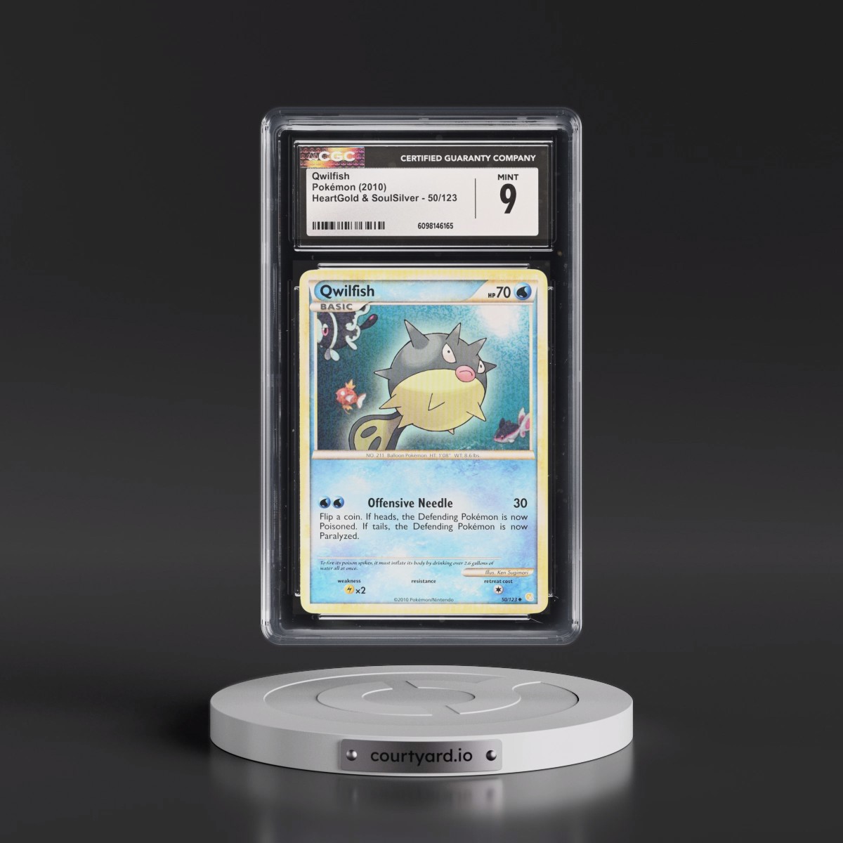 2010 HeartGold & SoulSilver #50/123 Qwilfish (CGC 9 MINT)