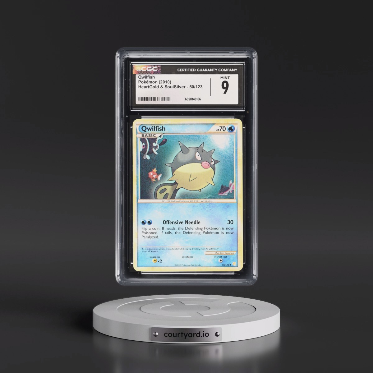 2010 HeartGold & SoulSilver #50/123 Qwilfish (CGC 9 MINT)