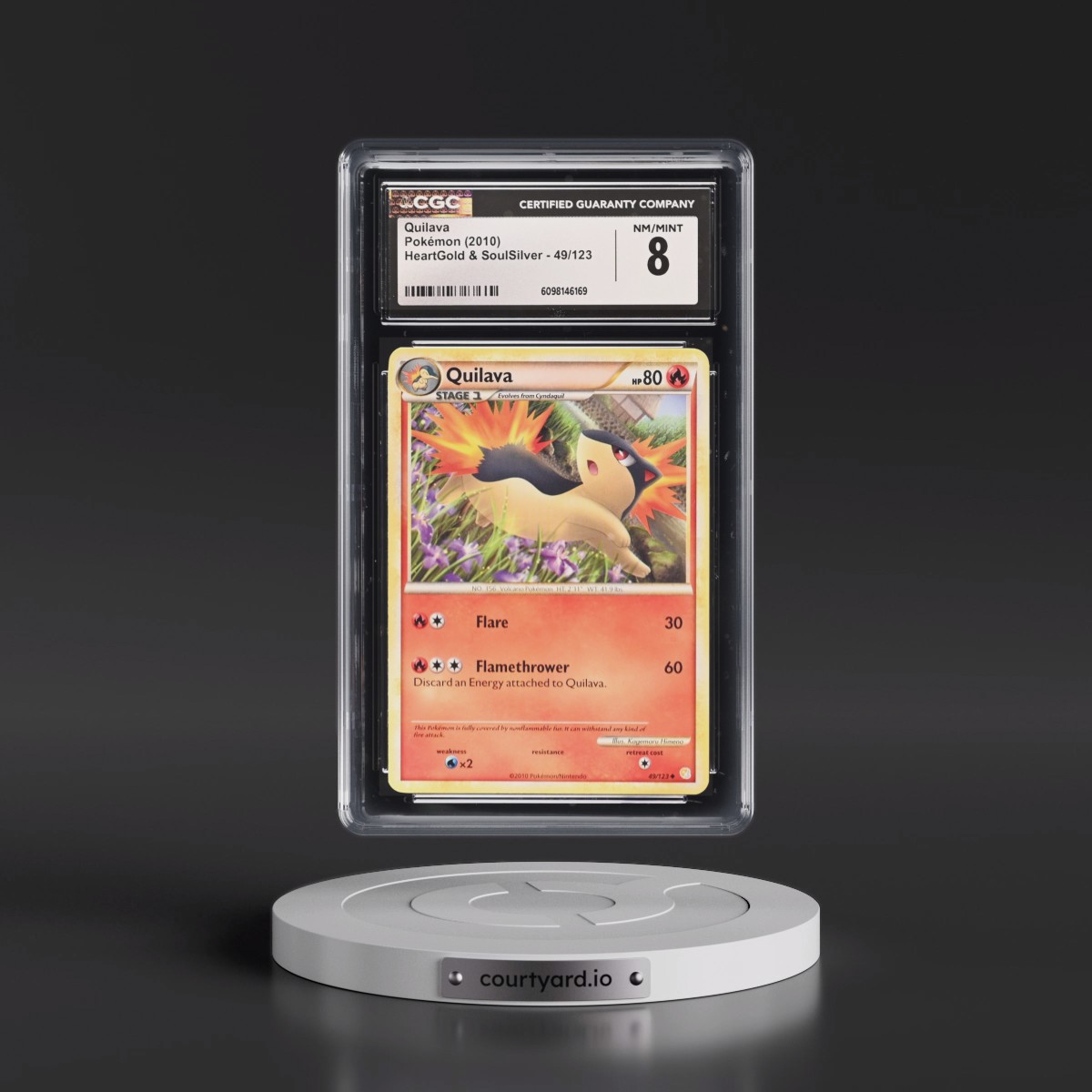 2010 HeartGold & SoulSilver #49/123 Quilava (CGC 8 NM-MT)