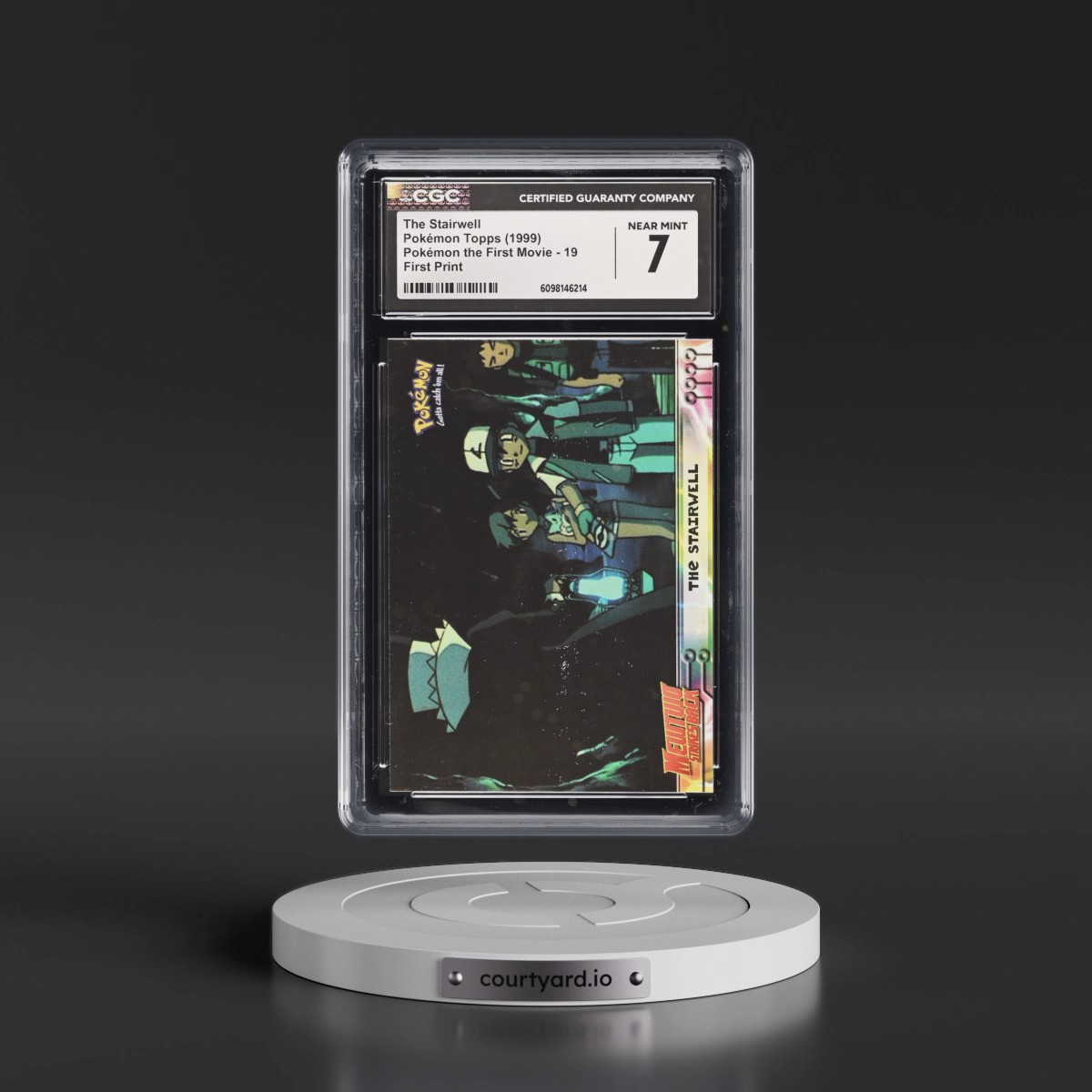 1999 Pokémon the First Movie #19 The Stairwell - First Print (Blue Topps Logo) (CGC 7 NM)