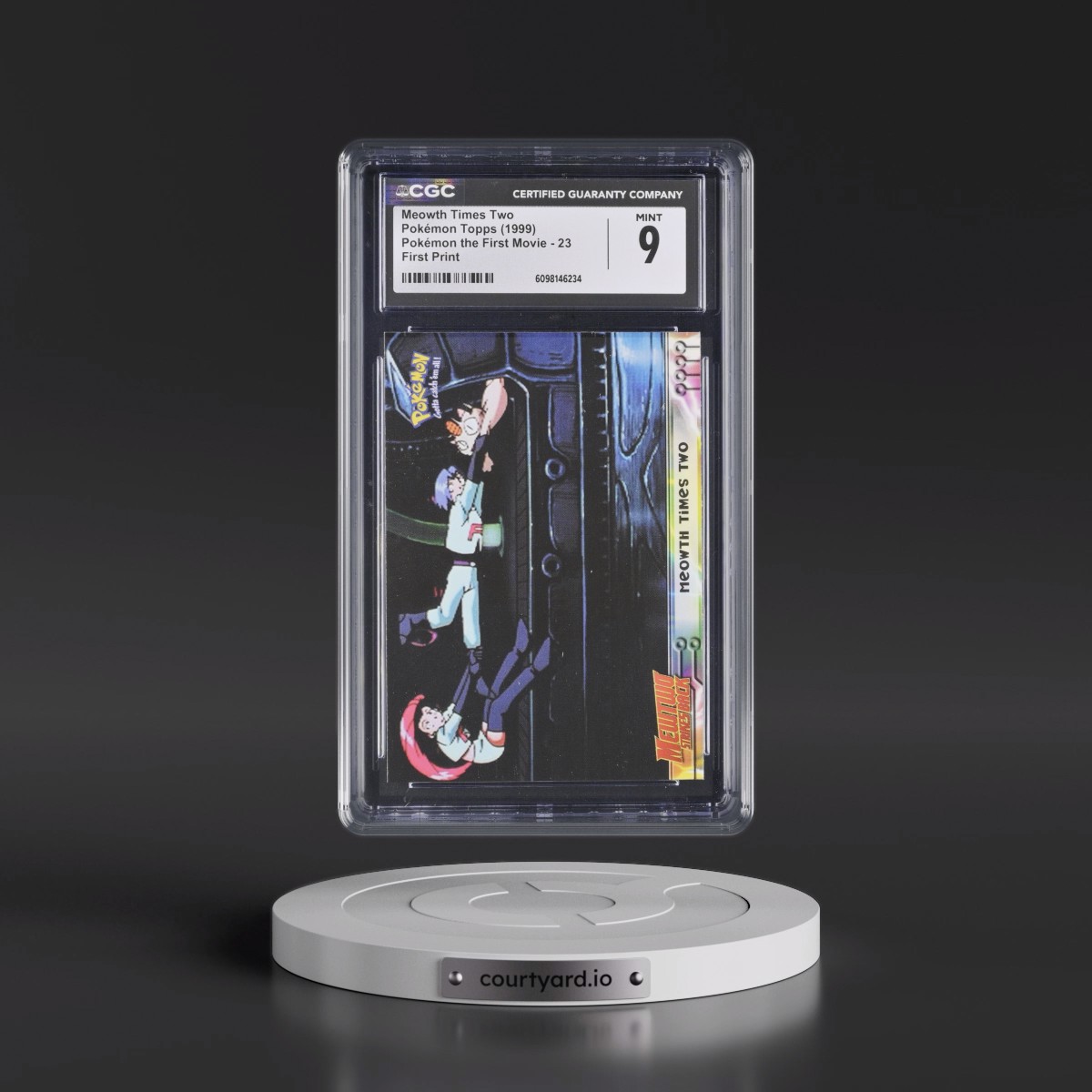 1999 Pokémon the First Movie #23 Meowth Times Two - First Print (Blue Topps Logo) (CGC 9 MINT)