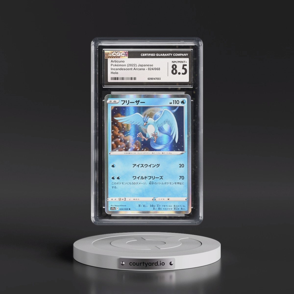 2022 Incandescent Arcana #024/068 Articuno - Holo (CGC 8.5 NM-MT+)
