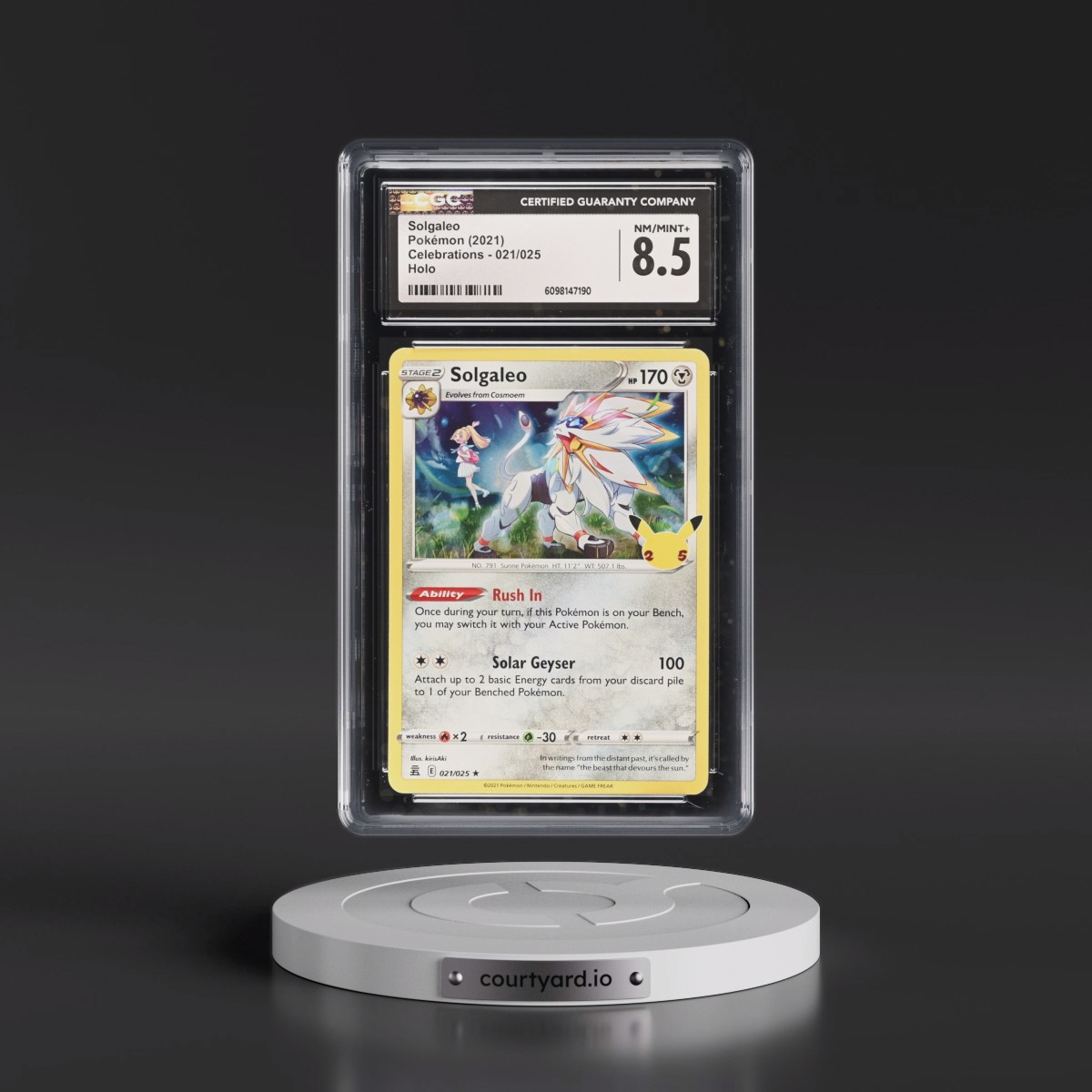 2021 Celebrations #021/025 Solgaleo - Holo (CGC 8.5 NM-MT+)