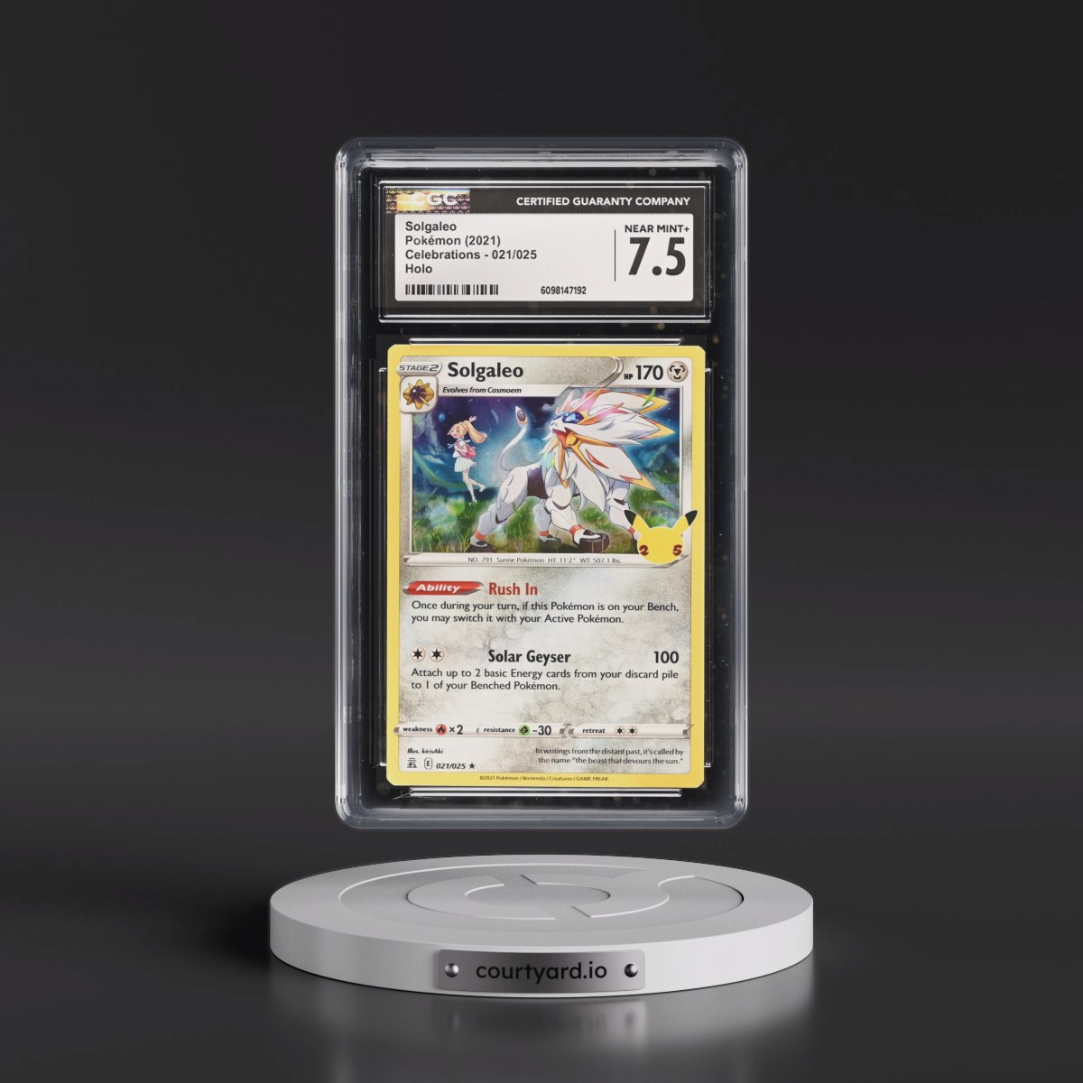 2021 Celebrations #021/025 Solgaleo - Holo (CGC 7.5 NM+)