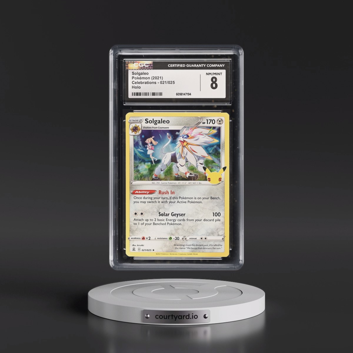 2021 Celebrations #021/025 Solgaleo - Holo (CGC 8 NM-MT)