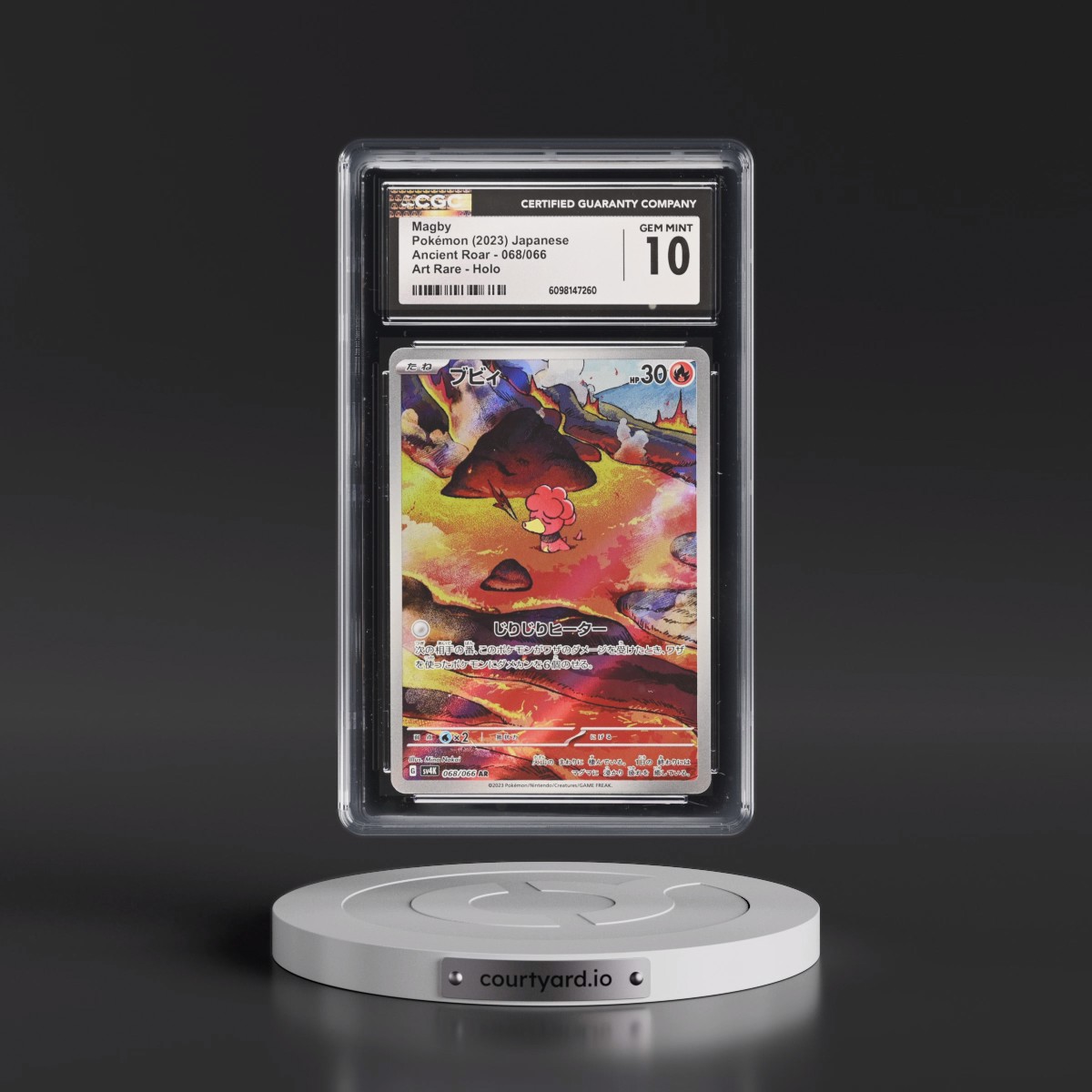 2023 Pokémon Sv4k-Ancient Roar #068 Magby - Art Rare (CGC 10 GEM MINT)