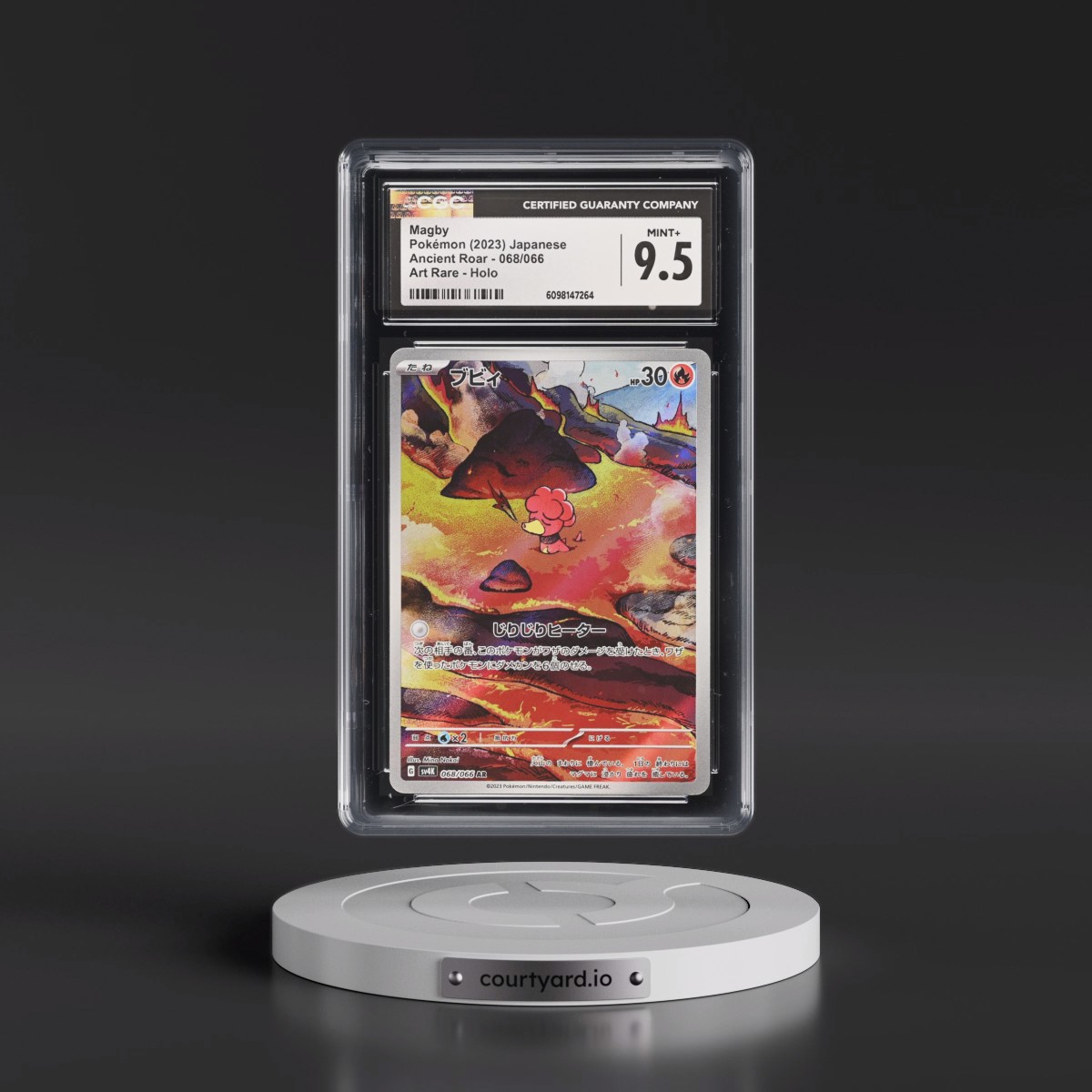 2023 Pokémon Sv4k-Ancient Roar #068 Magby - Art Rare (CGC 9.5 MINT+)