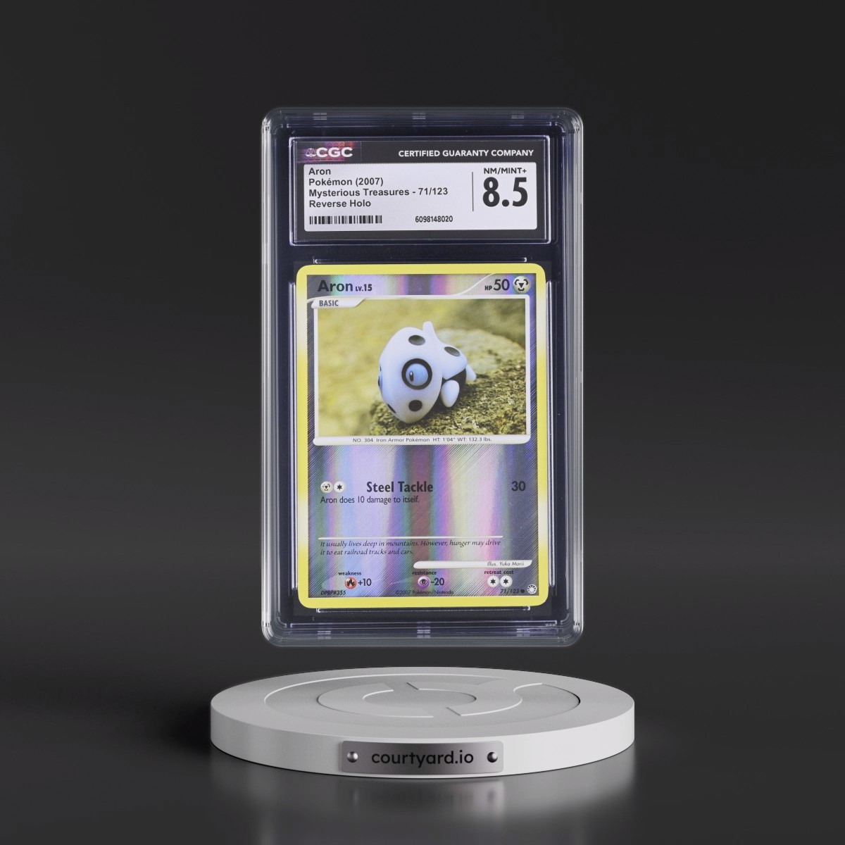 2007 Mysterious Treasures #71/123 Aron - Reverse Holo (CGC 8.5 NM-MT+)