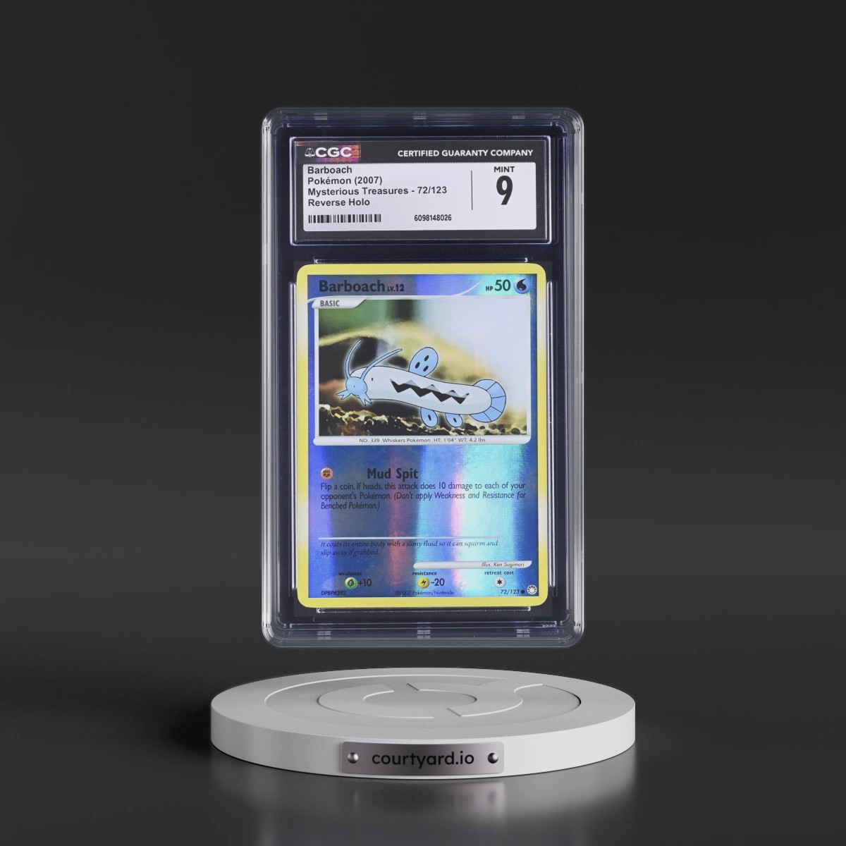 2007 Mysterious Treasures #72/123 Barboach - Reverse Holo (CGC 9 MINT)