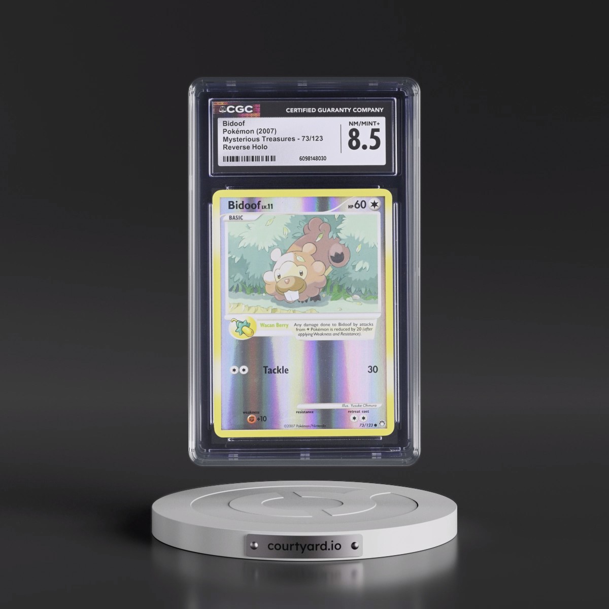 2007 Mysterious Treasures #73/123 Bidoof - Reverse Holo (CGC 8.5 NM-MT+)
