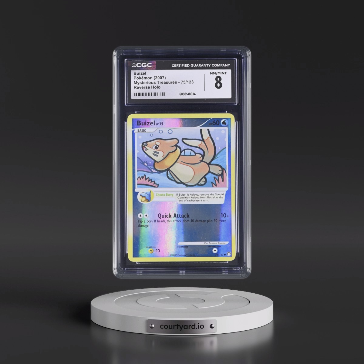 2007 Mysterious Treasures #75/123 Buizel - Reverse Holo (CGC 8 NM-MT)