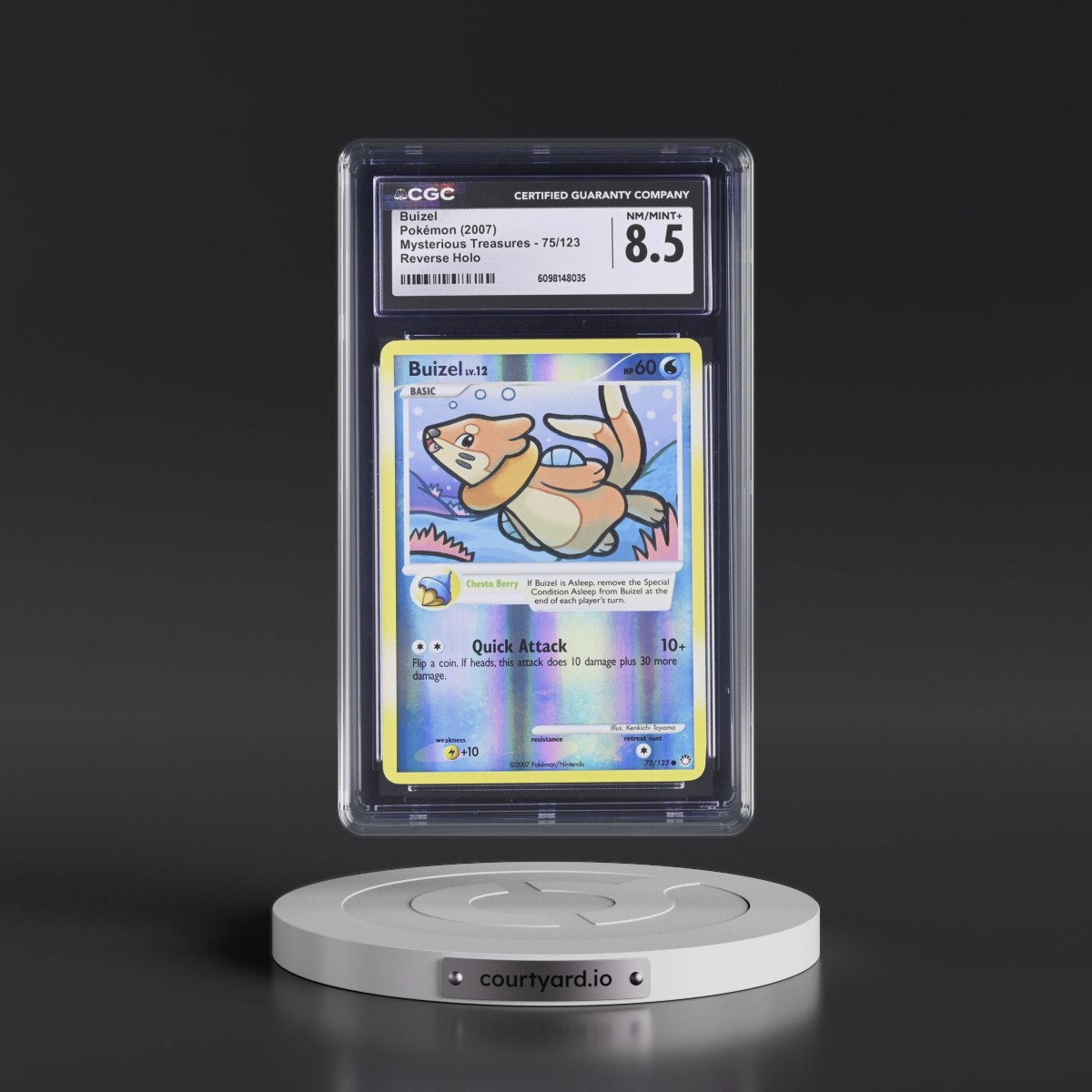2007 Mysterious Treasures #75/123 Buizel - Reverse Holo (CGC 8.5 NM-MT+)