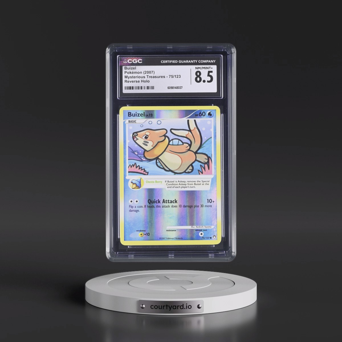 2007 Mysterious Treasures #75/123 Buizel - Reverse Holo (CGC 8.5 NM-MT+)