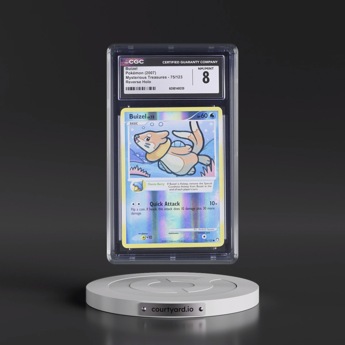 2007 Mysterious Treasures #75/123 Buizel - Reverse Holo (CGC 8 NM-MT)