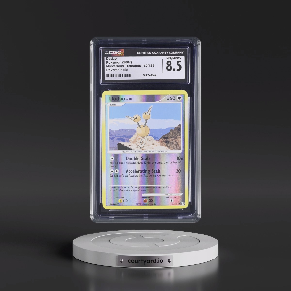 2007 Mysterious Treasures #80/123 Doduo - Reverse Holo (CGC 8.5 NM-MT+)