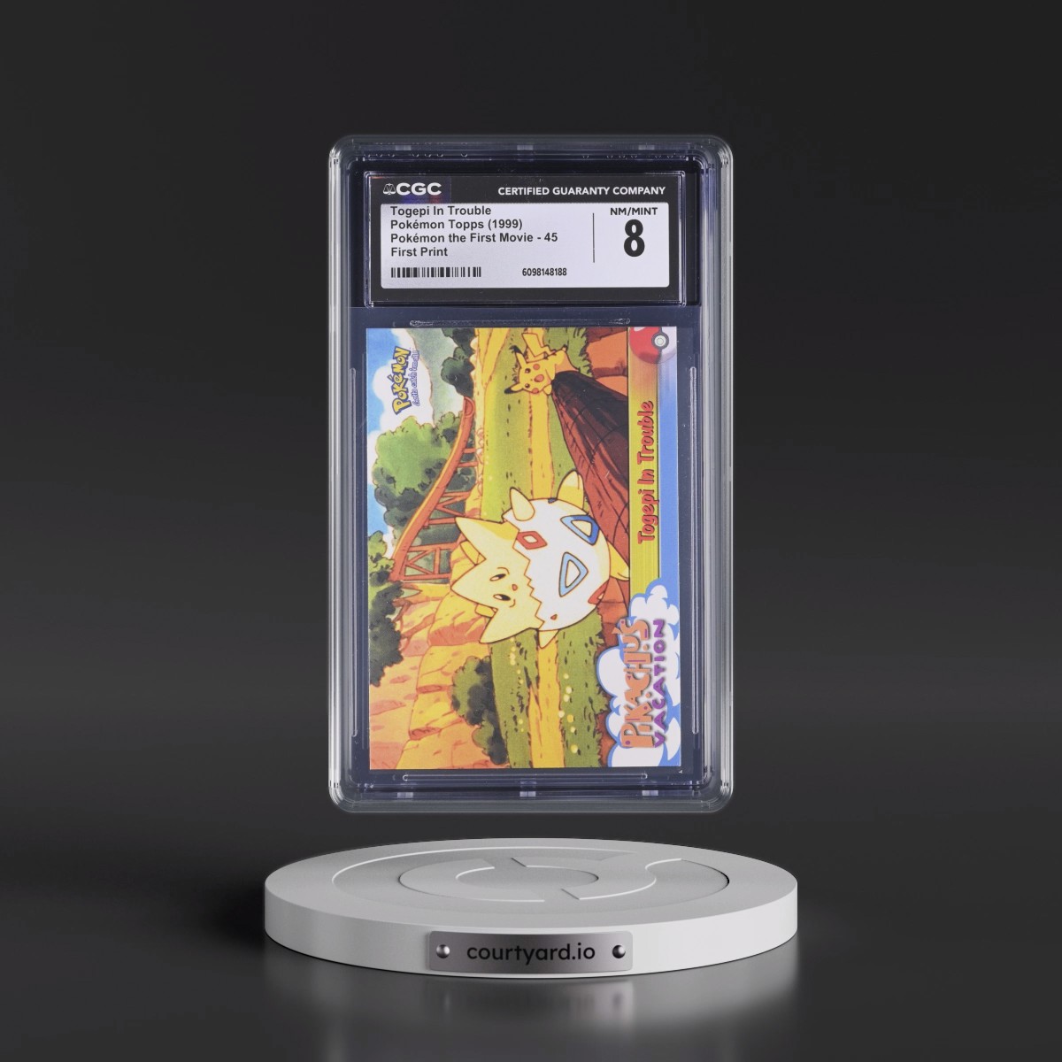 1999 Pokémon the First Movie #45 Togepi In Trouble - First Print (Blue Topps Logo) (CGC 8 NM-MT)