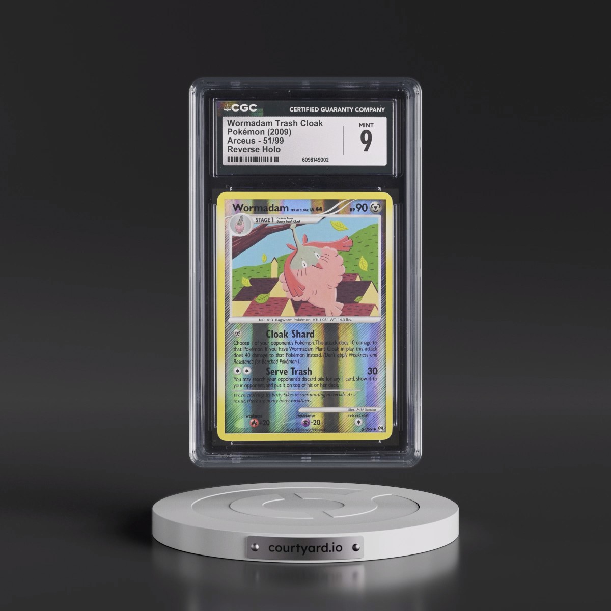 2009 Arceus #51/99 WormadamÂ Trash Cloak - Reverse Holo (CGC 9 MINT)