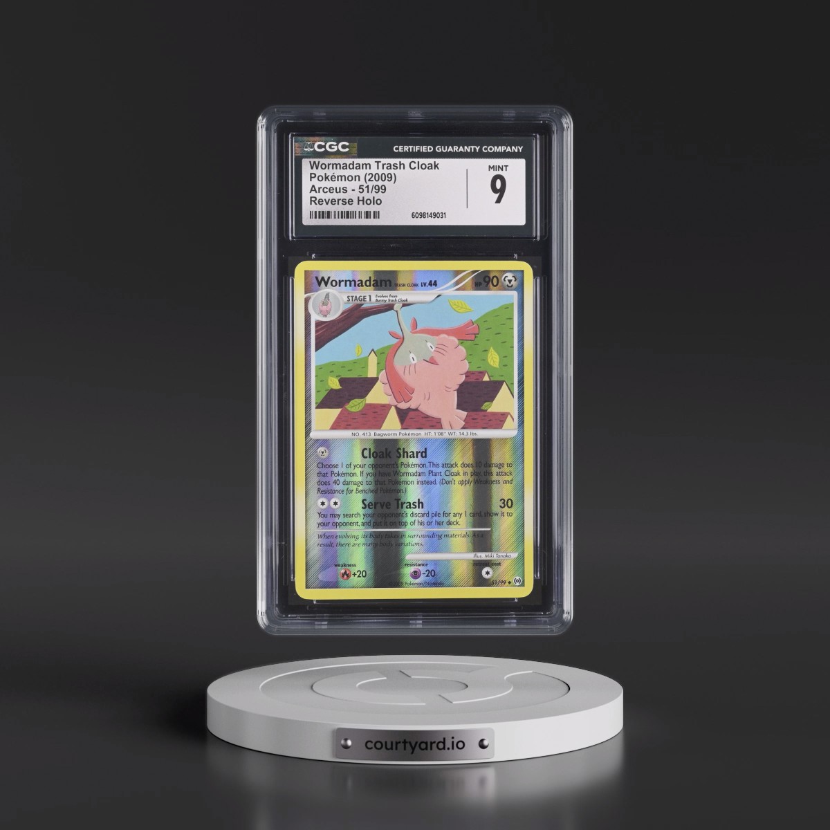 2009 Arceus #51/99 WormadamÂ Trash Cloak - Reverse Holo (CGC 9 MINT)