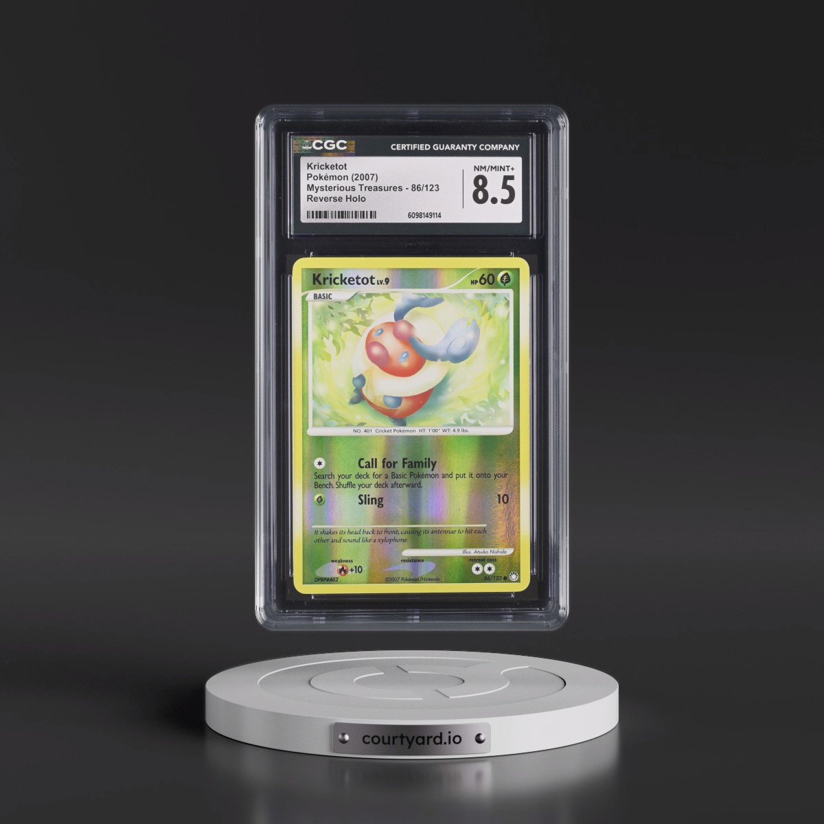 2007 Mysterious Treasures #86/123 Kricketot - Reverse Holo (CGC 8.5 NM-MT+)