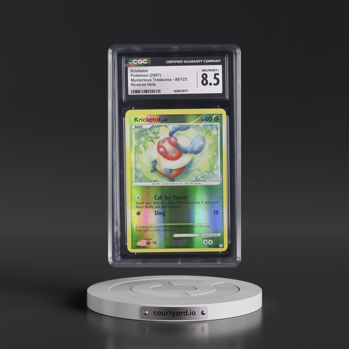 2007 Mysterious Treasures #86/123 Kricketot - Reverse Holo (CGC 8.5 NM-MT+)