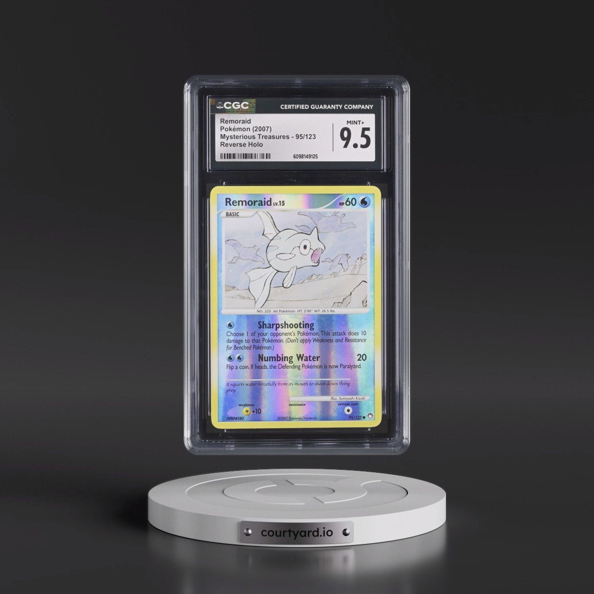 2007 Mysterious Treasures #95/123 Remoraid - Reverse Holo (CGC 9.5 MINT+)