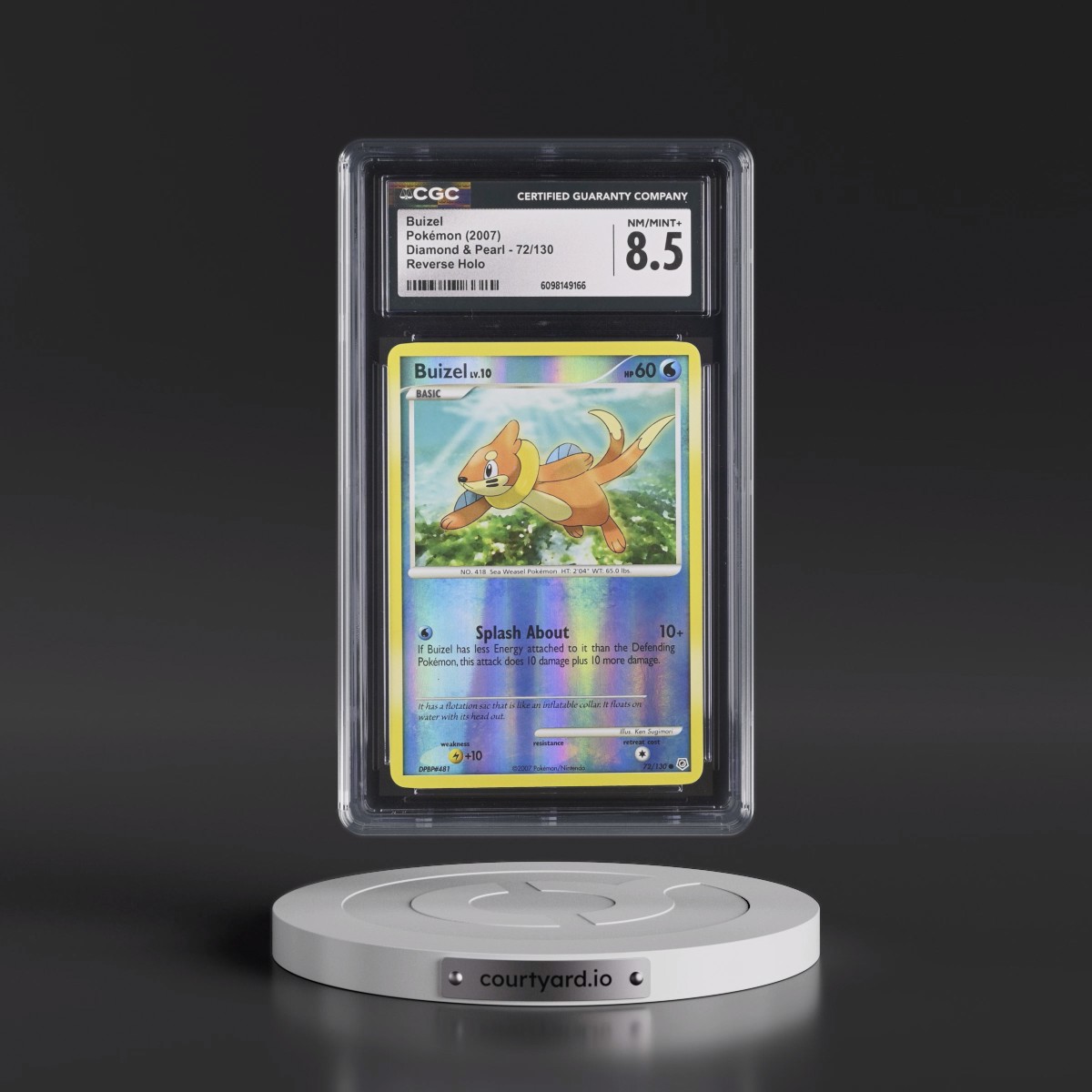 2007 Diamond & Pearl #72/130 Buizel - Reverse Holo (CGC 8.5 NM-MT+)