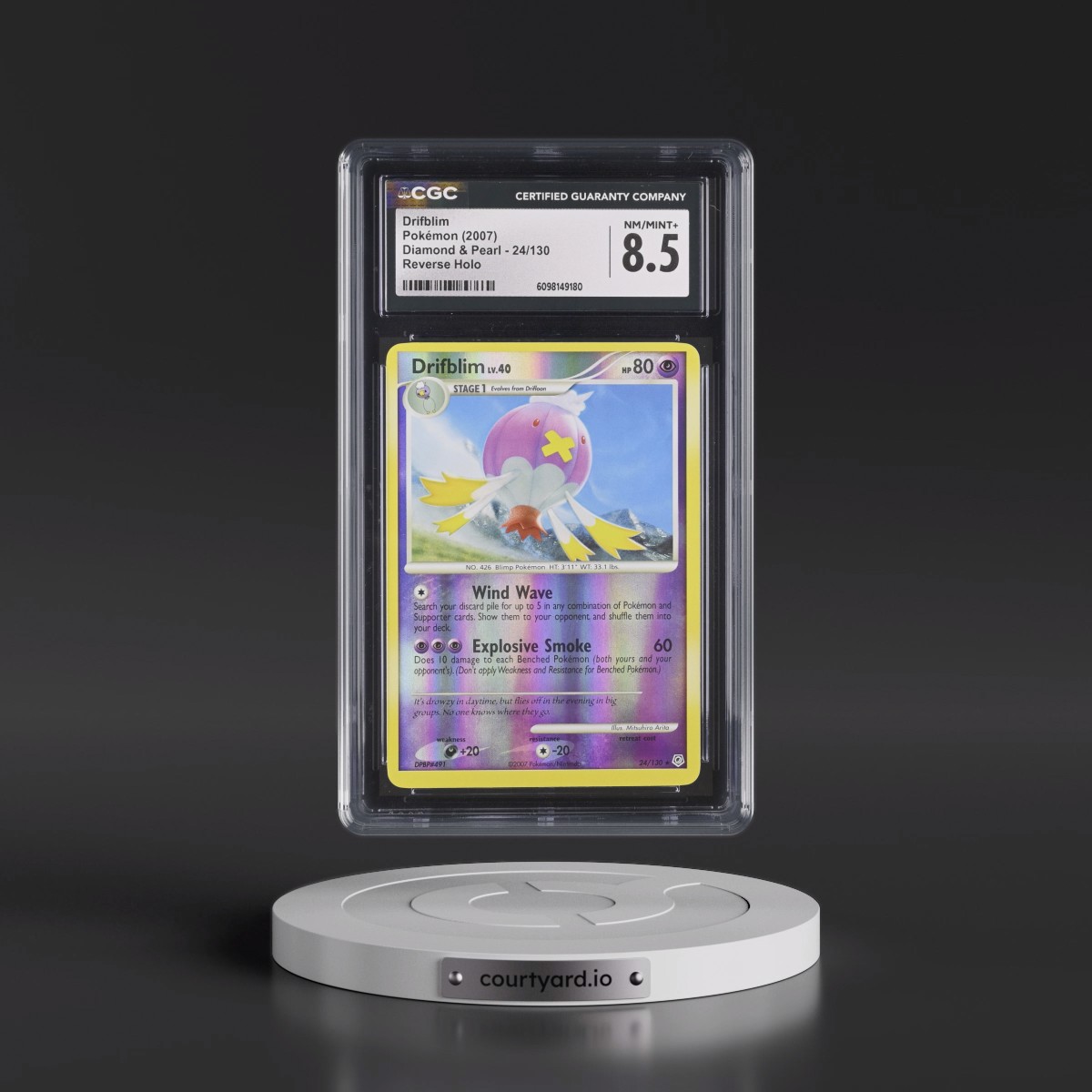 2007 Diamond & Pearl #24/130 Drifblim - Reverse Holo (CGC 8.5 NM-MT+)