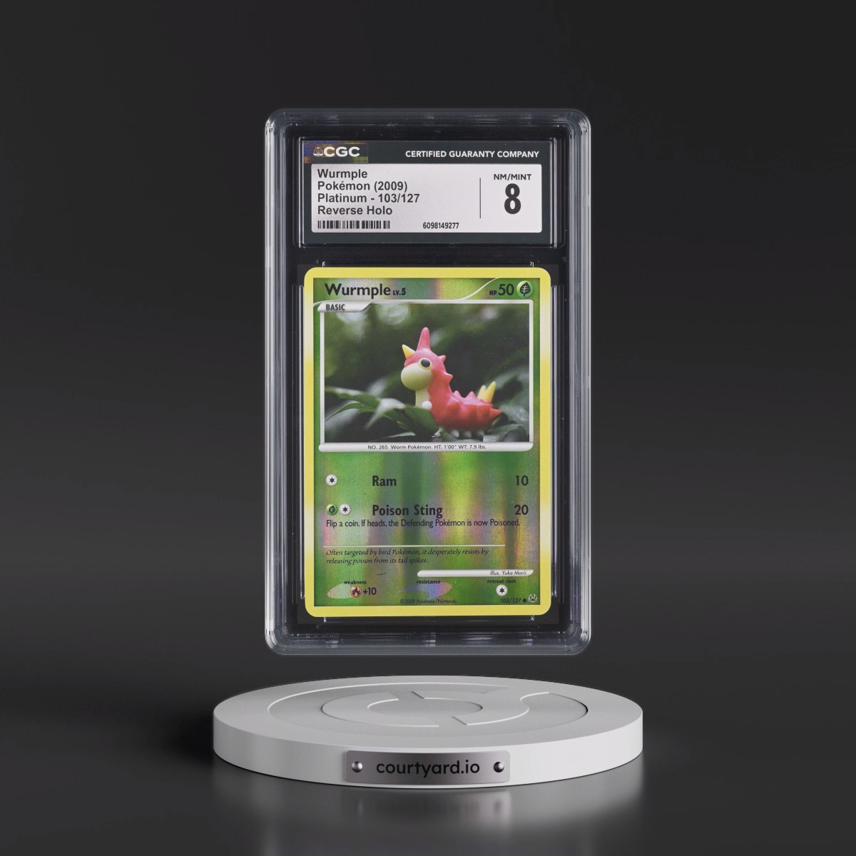 2009 Platinum #103/127 Wurmple - Reverse Holo (CGC 8 NM-MT)
