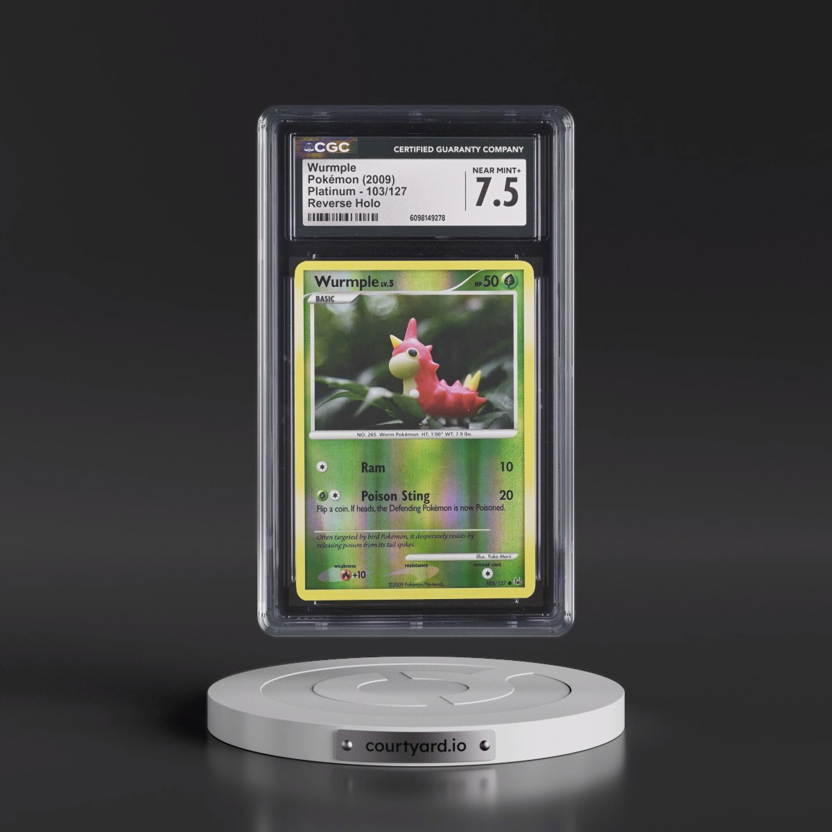 2009 Platinum #103/127 Wurmple - Reverse Holo (CGC 7.5 NM+)