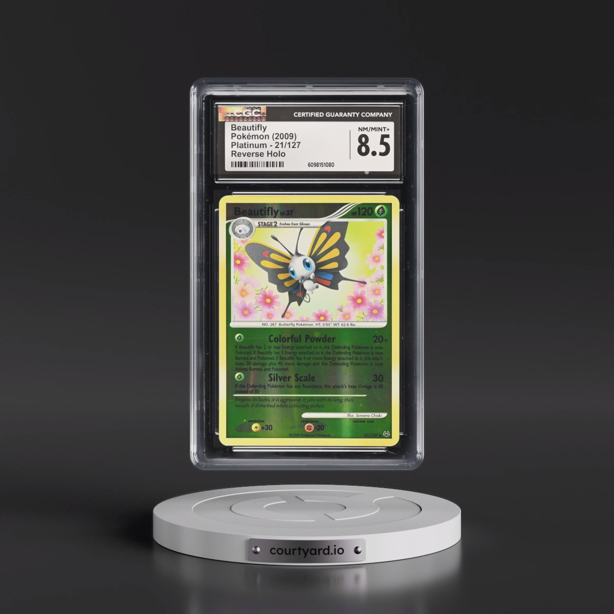 2009 Platinum #21/127 Beautifly - Reverse Holo (CGC 8.5 NM-MT+)