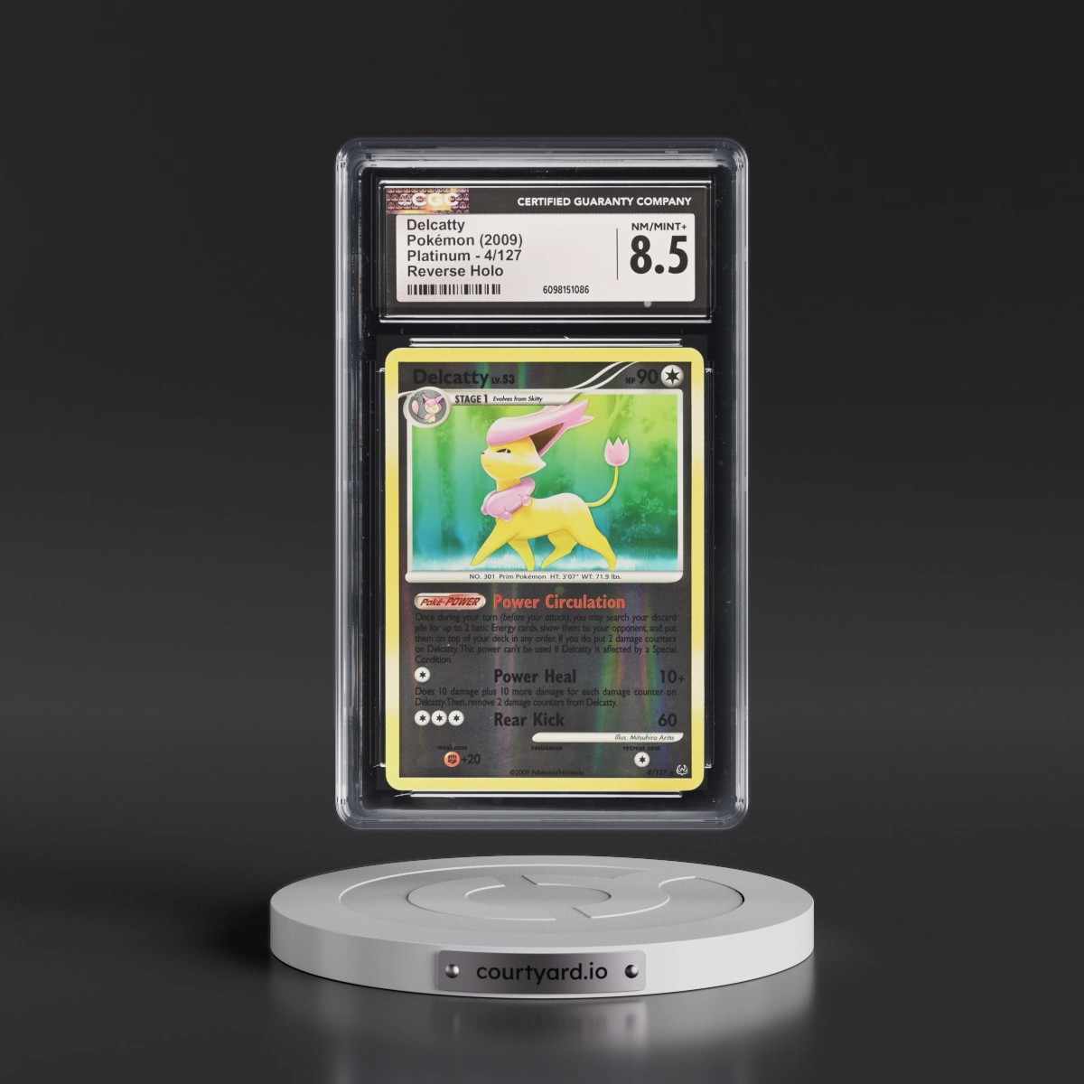 2009 Platinum #4/127 Delcatty - Reverse Holo (CGC 8.5 NM-MT+)