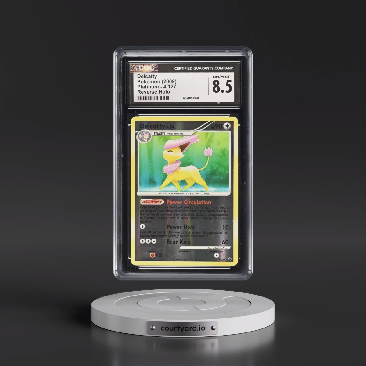 2009 Platinum #4/127 Delcatty - Reverse Holo (CGC 8.5 NM-MT+)