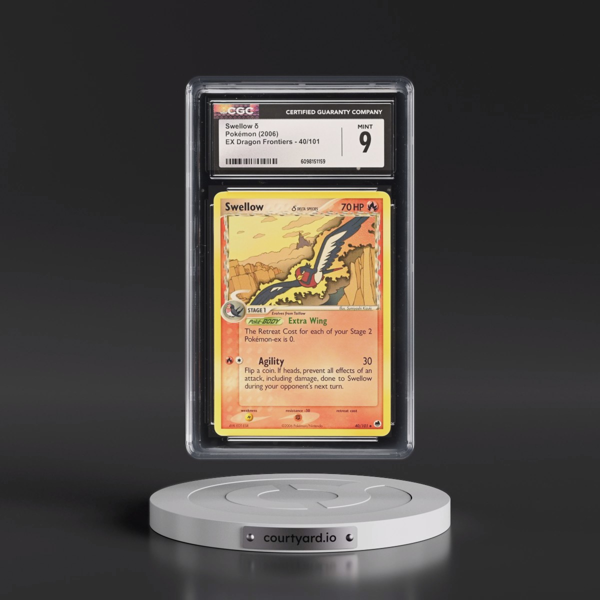 2006 EX Dragon Frontiers #40/101 Swellow δ (CGC 9 MINT)