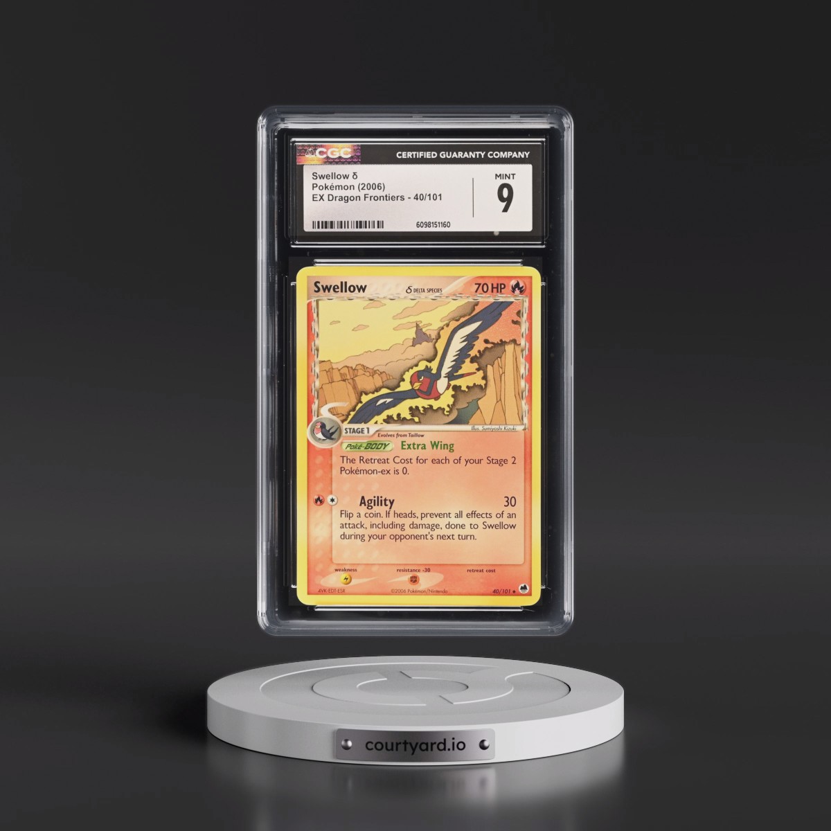 2006 EX Dragon Frontiers #40/101 Swellow δ (CGC 9 MINT)