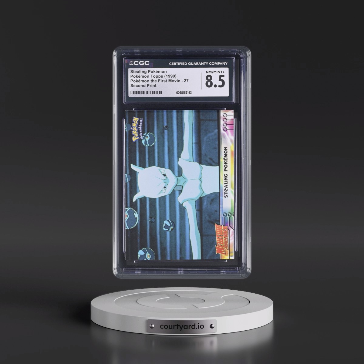 1999 Pokémon the First Movie #27 Stealing Pokémon - Second Print (Black Topps Logo) (CGC 8.5 NM-MT+)