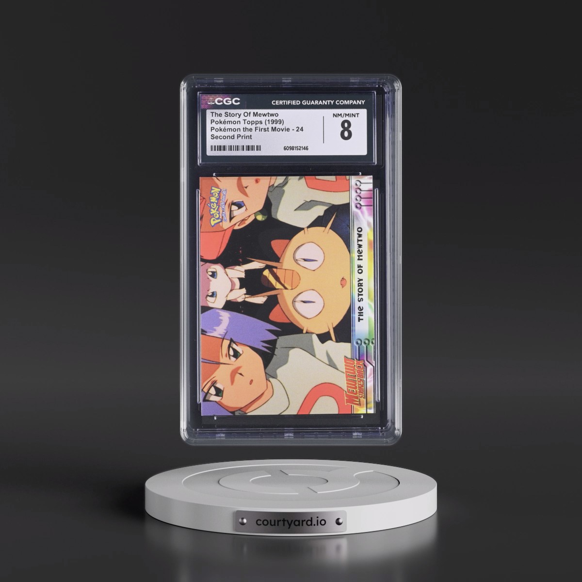 1999 Pokémon the First Movie #24 The Story Of Mewtwo - Second Print (Black Topps Logo) (CGC 8 NM-MT)