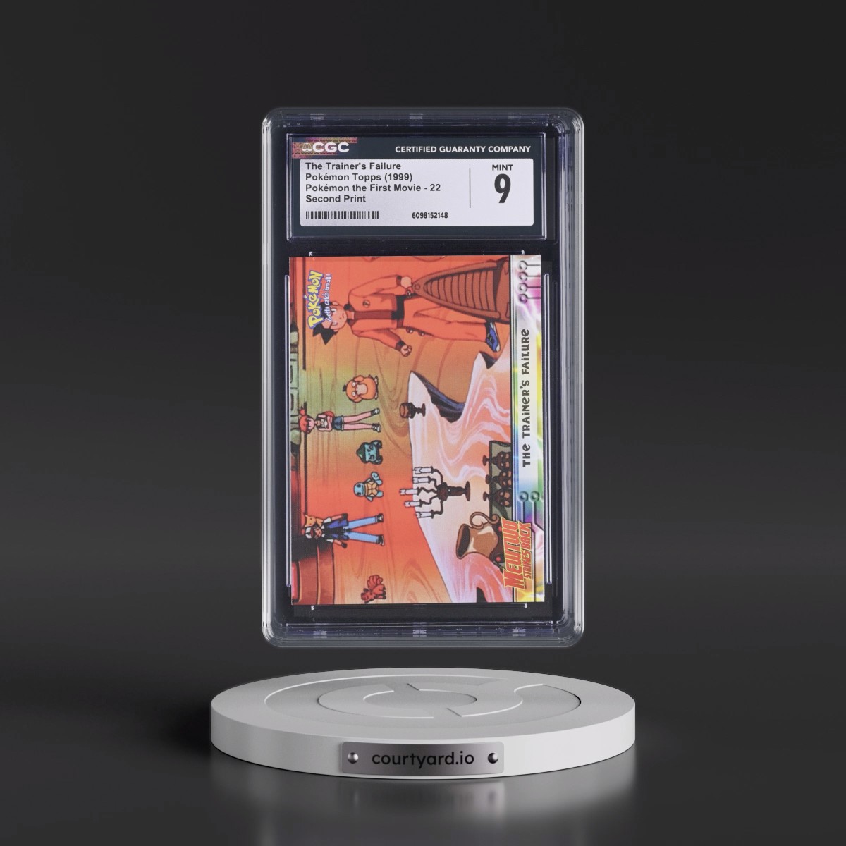 1999 Pokémon the First Movie #22 The Trainer's Failure - Second Print (Black Topps Logo) (CGC 9 MINT)