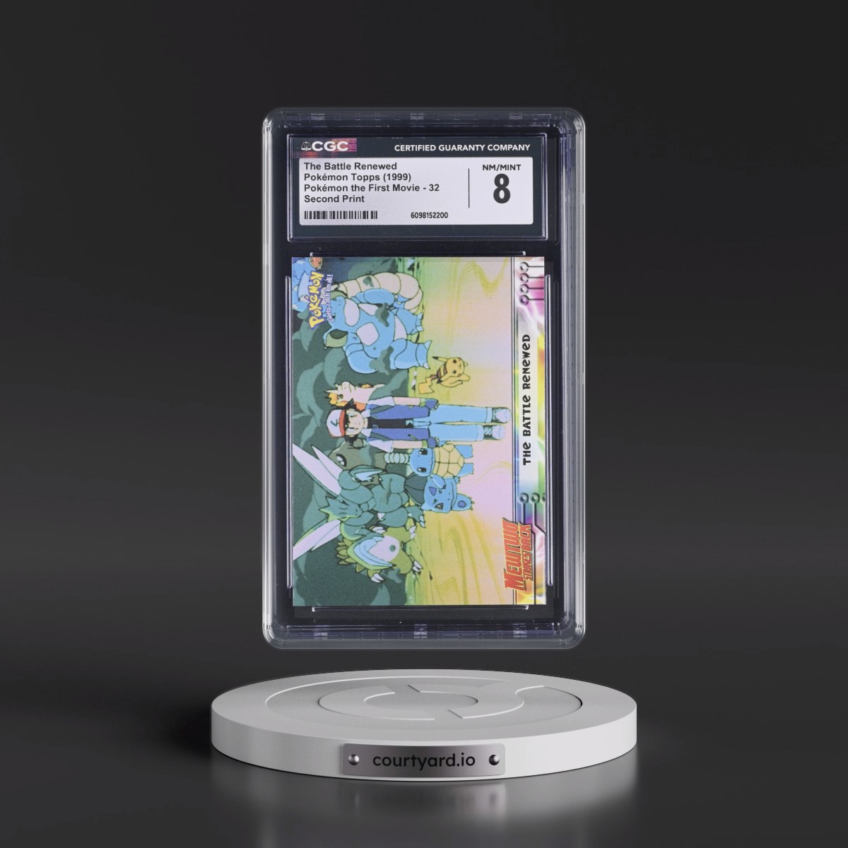 1999 Pokémon the First Movie #32 The Battle Renewed - Second Print (Black Topps Logo) (CGC 8 NM-MT)