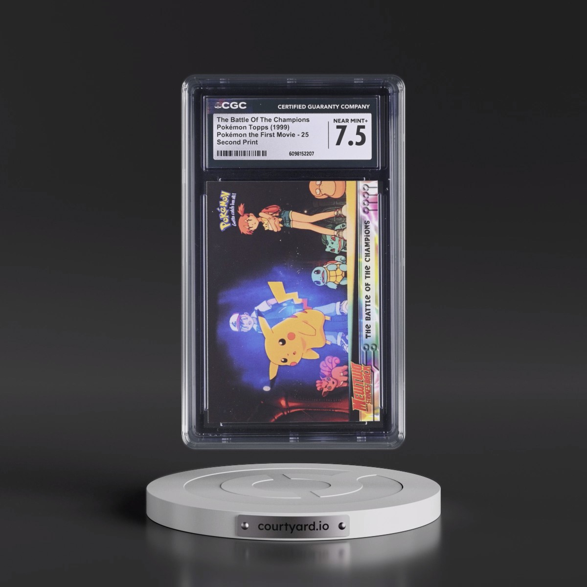 1999 Pokémon the First Movie #25 The Battle Of The Champions - Second Print (Black Topps Logo) (CGC 7.5 NM+)